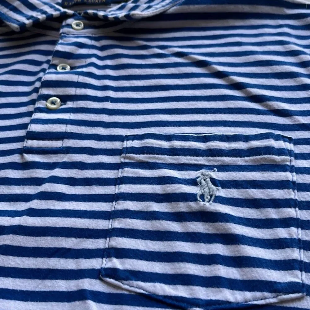 Polo Ralph Lauren Classic Fit Striped 100% Soft Cotton Polo Mens Large